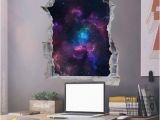 Self Adhesive Wall Murals Stickers Space Wall Decal Galaxy Wall Sticker Hole In the Wall 3d