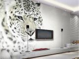 Snow Leopard Wall Mural Custom Size 3d Photo Wallpaper Livingroom Mural Hand Painted Wooden Boards Girl Painting Tv Background Wall Wallpaper Non Woven Wall Sticker