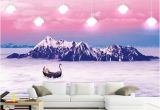 Snow Mountain Wall Mural Custom Size 3d Wallpaper Living Room Mural Snow Mountain Cloud Sea Scenery Picture Mural Home Decor Creative Hotel Study Wall Paper 3d Babe