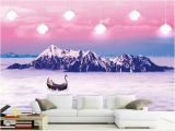 Snow Mountain Wall Mural Custom Size 3d Wallpaper Living Room Mural Snow Mountain Cloud Sea Scenery Picture Mural Home Decor Creative Hotel Study Wall Paper 3d Babe