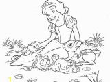 Snow White Coloring Pages Disney Snow and Animal Friends