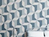 So Blue Gradient Cubes Wall Mural Blue Geometric Wallpaper Abstract Design