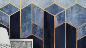 So Blue Gradient Cubes Wall Mural soft Blue Hexagons Wall Mural Wallpaper Abstract