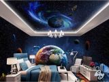 Space Murals for Rooms 3d Earth Planets Satellite Universe Entire Room Wallpaper Wall