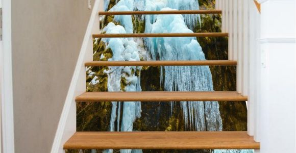 Staircase Wall Mural Ideas 3d Ice and Snow 752 Stair Risers In 2019