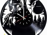 Star Wars Bedroom Wall Murals Star Wars Boba Fett Vinyl Record Wall Clock Living Room Wall Decor Gift Ideas for Father and Mother Teens Unique Art Design