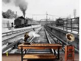 Steam Train Wall Mural Custom 3d Wall Murals Wallpaper 3d Wallpaper Murals Huge Old Train Steam Industry Revolution Nostalgia Old Background Wall Wallpapers for