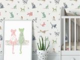 Stick On Wall Murals for Nursery Cat Wallpaper Removable Wall Paper Nursery Wallpaper Peel