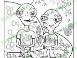 Stoner Inappropriate Coloring Pages for Adults Stoner Aliens Adult Coloring Page Gift for Stoner by
