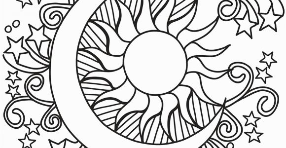 Sun and Moon Coloring Pages for Adults Pop Art Sun Moon and Stars Coloring Page