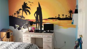 Sunset Wall Mural Painting Beach Sunset Mural My Husband and I Painted for My 10 Year