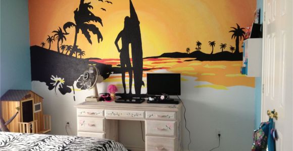 Sunset Wall Mural Painting Beach Sunset Mural My Husband and I Painted for My 10 Year