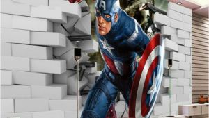 Super Hero Wall Mural Avengers Captain America 3d Wall Mural Wallpaper