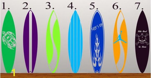 Surf Wall Mural Stickers Surfboards Kids Vinyl Decal Wall Art Wall Mural Graphics for