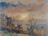 Surface View Wall Murals Murals Of Sketch at Hampstead evening 1820 by V&a 3000mm