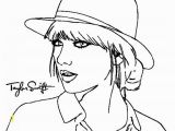 Taylor Swift Black and White Coloring Pages Taylor Swift with Her Hat Coloring Page to Print Line