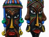 Terracotta Wall Murals Online Buy Sulfax Idol Terracotta Multicolored Tribal Mask Wall