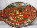 Terracotta Wall Murals Online Mexican Clay Pottery Wall Plate Festive Folk Art Hand