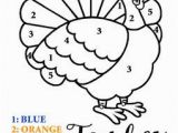 Thanksgiving Coloring by Number Pages Free Color by Number Thanksgiving Turkey