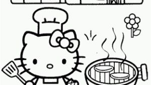 Thanksgiving Coloring Pages Hello Kitty Hello Kitty Bbq Coloring Page
