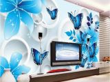 The Best Wall Murals Simple Wallpaper 3d Mural Tv Background Wall Mural Living Room Wall Covering Blue Lily Custom Wallpaper sofa Background Wall