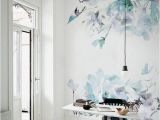 The Wall Mural Store Blue Vintage Spring Floral Wallpaper Watercolor Wallpaper