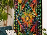 Tie Dye Wall Mural Future Handmade Mandala Multi Color Sun Moon Tie Dye Twin Tapestry