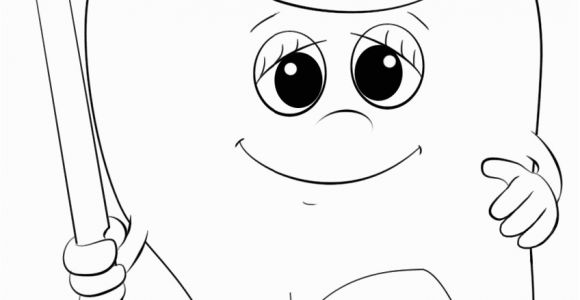 Tooth and toothbrush Coloring Pages Cartoon tooth and toothbrush Coloring Page