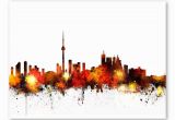 Toronto Skyline Wall Mural toronto Canada Skyline Wall Mural Products