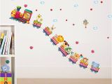 Train Wall Mural Stickers Cartoon Train Kindergarten Wall Decoration Wallpaper