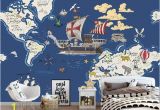 Treasure Map Wall Mural World Animal Treasure Map Nautical Wind Children S Room Background Wall Custom Mural Green Wallpaper Any Size Wallpapers High Resolution