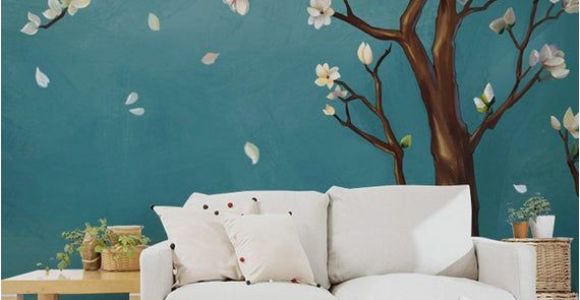 Tree for Wall Mural Hand Painted E Magnolia Tree Flowers Tree