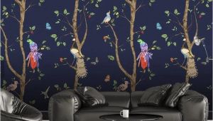 Tree Photo Wall Mural 3d Cartoons Tree Parrot Wallpaper Removable Self Adhesive