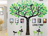 Tree Wall Mural with Picture Frames Family Tree Wall Decals 3d Diy Frame Acrylic Wall Stickers Mural for Living Room sofa Tv Art Wall Background Lovely Tree Green