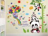 Treehouse Mural Shijuehezi] Panda Bamboo Wall Stickers Pvc Diy Monkeys Tree House