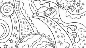 Trippy Coolest Coloring Page Trippy Space Alien Flying Saucer and Planets Coloring Page