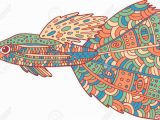 Tropical Fish Coloring Pages Doodle Colorful Fish Zen Art Coloring Page for Adults