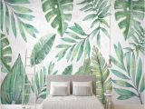 Tropical Leaves Wall Mural 3d Wallpaper nordic Style Tropical Plant Banana Leaf Hand Painted Tv Background Wall Murals Living Room Bedroom Papel De Parede Wallpaper High