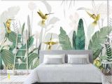 Tropical Murals Cheap 3d Tropical Banana Blätter Vogel Tapete Wandbild Für Wohnzimmer Wand