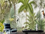 Tropical Rainforest Wall Mural Retro Tropical Rain forest Wallpaper southeast asia Plant