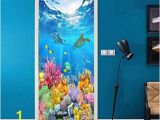 Underwater Ocean Wall Murals Amazon Twjydp Door Sticker Creative Diy Waterproof Self