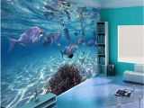 Underwater Ocean Wall Murals Custom Photo Wallpaper 3d Stereoscopic Underwater World Of