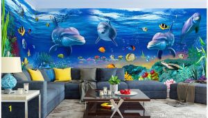 Underwater Wall Murals Uk 3d Wallpaper Cloth Custom Dream Underwater World Dolphin theme