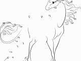 Unicorn Dot to Dot Coloring Pages Unicorn Look Back Dot to Dot Printable Worksheet Connect