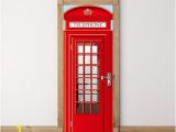 Union Jack Wall Mural Funlife 77x200cm London Telephone Booth Union Jack & Police