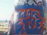 Venice Beach Wall Murals Huge War Eagle Graffiti Spray Prainted On Venice Beach