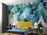 Victorian Wallpaper Murals Beibehang Wallpaper Stylish Vintage Modern Blue Feather Tv
