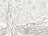 Vincent Van Gogh Starry Night Coloring Page the Starry Night 1889 by Vincent Van Gogh Adult Coloring