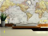 Vintage Map Wall Mural World Map Wall Decal Wallpaper World Map Old Map Wall