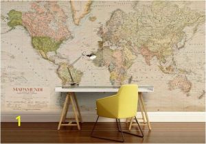 Vintage World Map Wall Mural World Map Wall Decal Wallpaper World Map Old Map Wall
